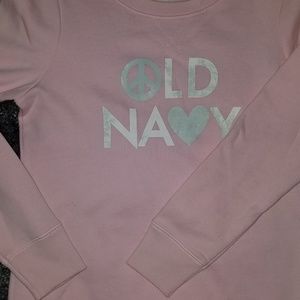 Old Navy Pink Sweatshirt/Sweater Light Pink